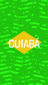 Cuiaba text - Brazil Colors Minimalist Glitch Animation