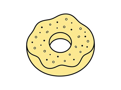 Glazed sweet donut with sprinkles vector illustration on white background