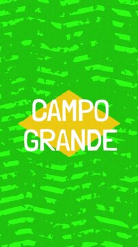 Campo Grande text - Brazil Colors Minimalist Glitch Animation