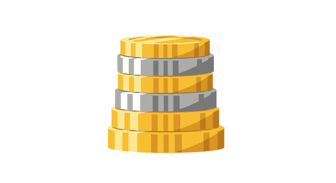 Golden coins stacked vertically.