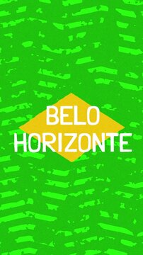 Belo Horizonte text - Brazil Colors Minimalist Glitch Animation