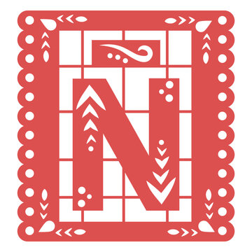 Papel picado capital letter n tilde accent