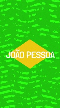 Joao Pessoa text - Brazil Colors Minimalist Glitch Animation
