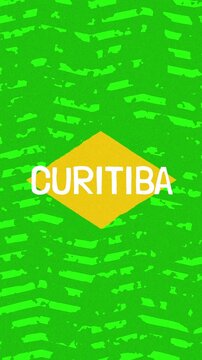 Curitiba text - Brazil Colors Minimalist Glitch Animation