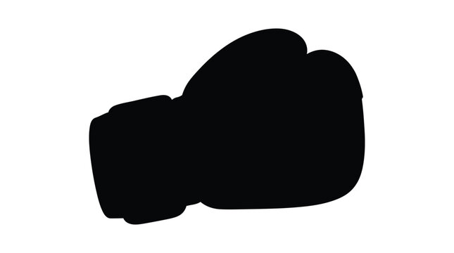 A black boxing glove rests in a stark silhouette against a white background gloves fighter