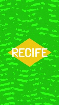 Recife text - Brazil Colors Minimalist Glitch Animation