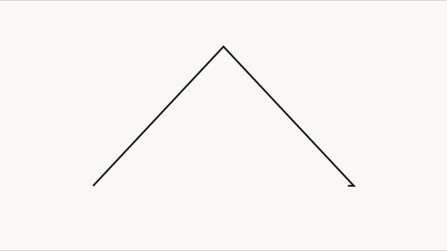 Minimalist animated line graph showing upward growth and peak performance on animation 4k white background