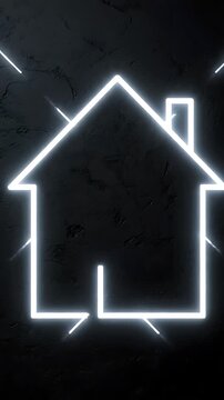Glowing House Outlines Animated Against a Dark Textured Background, Creating a Subtle, Futuristic Transition Effect.