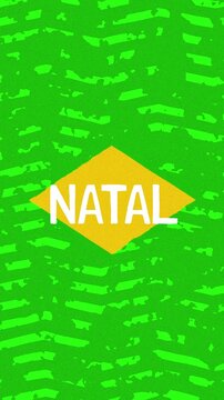 Natal text - Brazil Colors Minimalist Glitch Animation