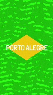 Porto Alegre text - Brazil Colors Minimalist Glitch Animation