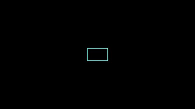 Neon pink glowing rectangle frame border on animation 4k black background
