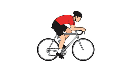 Naklejka premium Man Riding a Bicycle Fast Outdoors.
