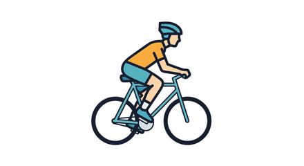 Fototapeta premium Man Riding a Bicycle Outdoors.