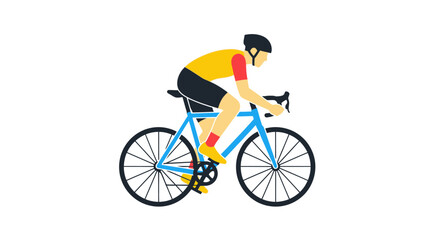 Fototapeta premium Man Riding a Bicycle Outdoors.