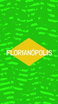 Florianopolis text - Brazil Colors Minimalist Glitch Animation