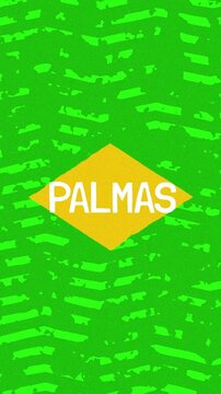 Palmas text - Brazil Colors Minimalist Glitch Animation