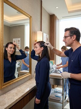 Hair Restoration Consultation with Doctor in Professional Medical Clinic