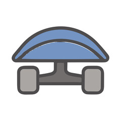 Stylized blue and gray skateboard icon © putri