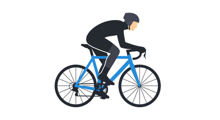 Fototapeta premium Man Riding a Blue Bicycle.