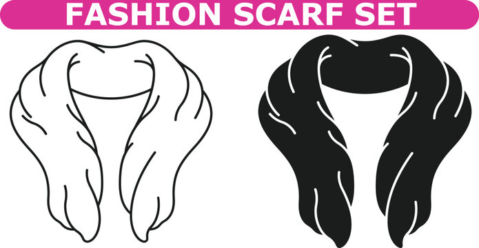  Minimalist White and Black Fashion Scarves Displayed Against Clean Pink Background fashion-accessories minimalist-design spring-collection sustainable-fashion trendy-style lifestyle-inspiration outfi
