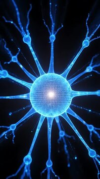 Glowing Plasma Sphere Animation Expanding with Electric Arcs, Creating a Dynamic Energy Visual Effect. and Blue Light