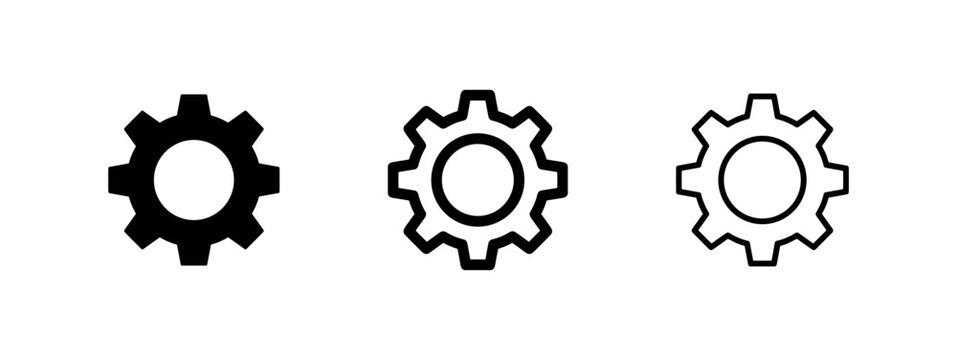 Settings gear options and configuration icon
