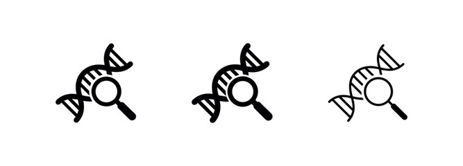 Fototapeta premium DNA Analysis and Genetic Research Icon Set