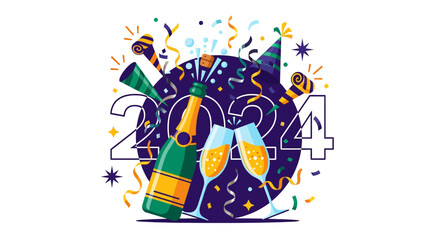 Obraz premium New Year Celebration with Champagne.
