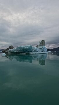 Floating Icebergs located in the Nuuk fjords, Greenland