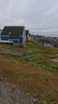 Nuuk old town in slow motion, Greenland