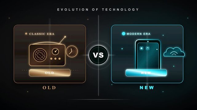 Evolution of Technology Classic Era vs Modern Era Futuristic HUD Comparison