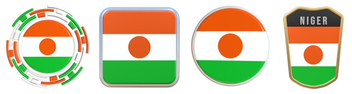 Niger Flag Emblem 3d Design Set Pack nice for independence day decoration