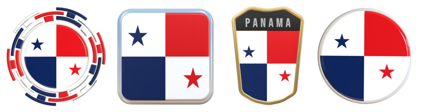 Panama Flag Emblem 3d Design Set Pack nice for independence day decoration