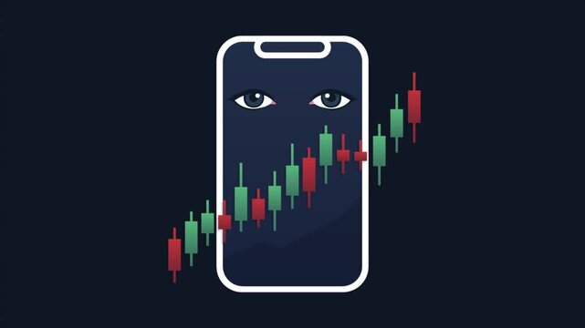 trading smartphone eyes watching graphs