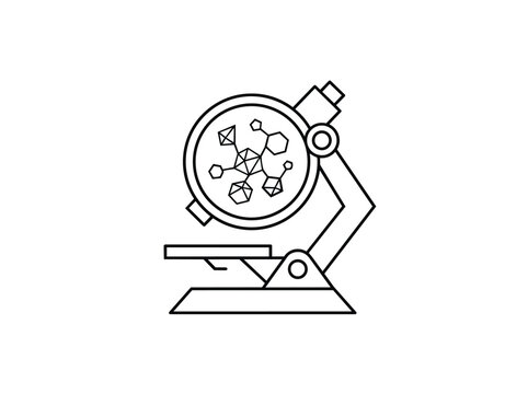 Microscope Viewing Molecular Chemical Structure