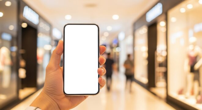 Mobile phone shopping mall mockup background
