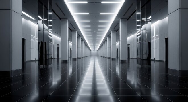 Luxury modern hallway interior background