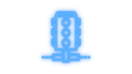 Obraz premium Glowing neon traffic light icon isolated on transparent background. Network traffic control. Stoplight signal. Server connection. Bandwidth manager