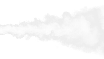 Naklejka premium Straight horizontal smoke jet stream overlay, realistic high speed steam pipe release or smoke trail isolated on transparent background