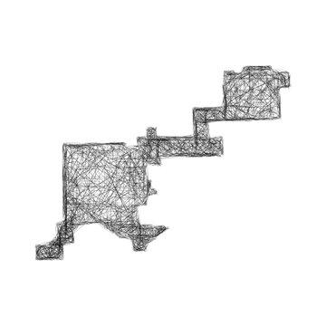 Sketch monochrome Denver County (Colorado) outline map design