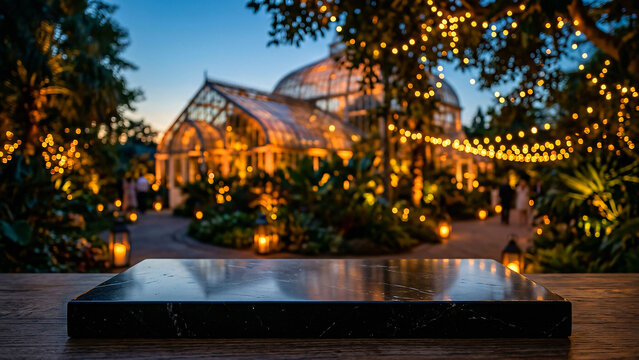 Brushed Bronze Metal Bar Counter on Chic Rooftop Lounge with Ambient Warm Uplighting Luxury City Bok