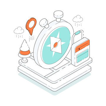 Modern design illustration of compass 