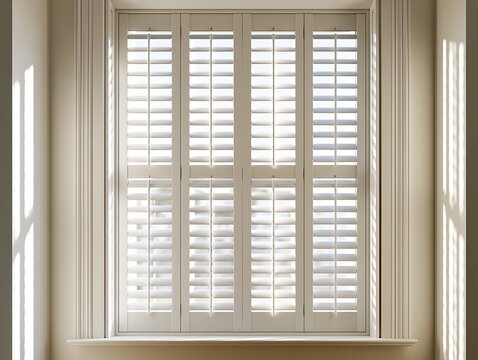 Modern White Window Shutters Open View