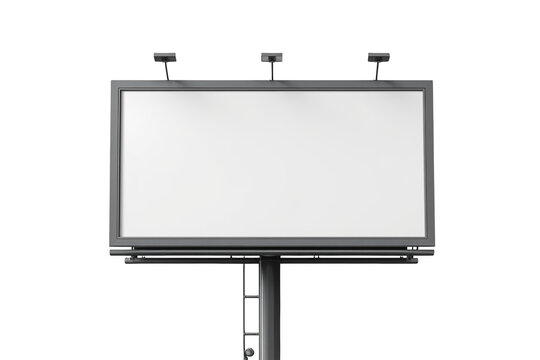 Blank outdoor billboard with three top lights