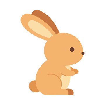 Cute cartoon rabbit isolated on transparent background