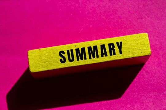Summary word text concept photo