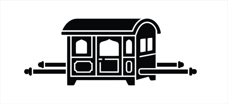 Traditional indian palki palanquin icon illustration for cultural weddings and historical heritage design projects