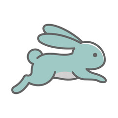 Fototapeta premium Cartoon rabbit jumping