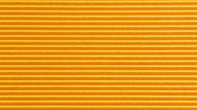 Orange Corrugated Paper Texture with Horizontal Ribbed Lines Background