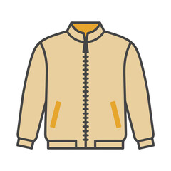 Light brown bomber jacket with zipper and pockets © badre